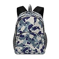 ALAZA Blue White Camouflage School Bag Casual Daypack Book Bags for Primary Junior High School