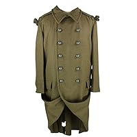 New WW2 France French M22 M35 Wool Great Green Heavy Wool Long Coat XS-4XL
