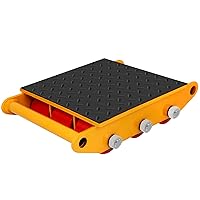 Machine Skates, 15T Machinery Skate Dolly, 33000lbs Machinery Moving Skate, Machinery Mover Skate with Non-Slip Belt, Heavy Duty Machine Dolly Skate for Industrial Moving Equipment, Yellow, 1pc