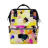 Diaper Bag Backpack Abstract Pastel Casual Daypack Multi-Functional Nappy Bags