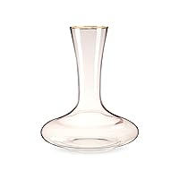 Twine Rose Crystal Decanter, Pink Wine Decanter and Aerator, Gold Rim, Wine Carafe, Crystal Decanter, Pink, Set of 1
