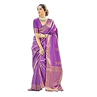 Traditional Party wear Indian Woman Soft Kanjivaram Silk Saree Blouse Weaving Designer Cocktail Sari 2347