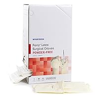 McKesson Perry Performance Plus Disposable Sterile Pair Latex Surgical Glove Extended Cuff Length