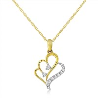 Mother's Day Gift For Her 1/10CTTW Two Toned Diamond Heart Pendant in 10KT Gold