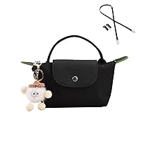 Mini Shoulder Tote Bag for Women, Nylon Top-Handle Chain Strap Purse, Zipper Foldable Weekend Crossbody Handbag with strap