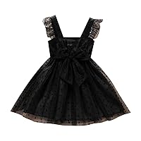 Toddler Girls Children Round Neck Sleeveless Dress Lace Puffy Dresses Party Wedding Prom Cat Dress for