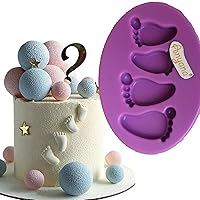 Baby foot print Baking Molds footstep Silicone Fondant molds baby shower Cake Decorating Tools Gumpaste christening cupcake topper decorations party resin Clay Chocolate Candy Molds easy to use