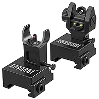 S27 Fiber Optic Iron Sights Flip Up Front and Rear Sites with Red and Green Dot Picatinny Backup Sight Set