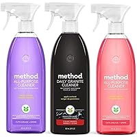 Method Cleaner Sprays - Multi-Surface Cleaners variety Pack - Stone, Shower And multi Purpose Cleaners 28 Ounce (3 Pack)