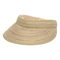 San Diego Hat Company Women's Mixed Braid Brim Visor with Velcro, Sun Hats for Women
