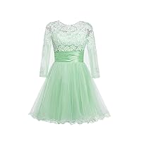 Long Sleeve Short Prom Dress for Juniors Lace Homecoming Dresses