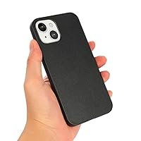 Back Case Cover Case Compatible with iPhone 13 Genuine Leather Case Back Case, TPU Bumper Hard Back Cover Protective Phone Case Slim Case Anti-Drop Cover Business Fashion Leather Cover for Man Protect