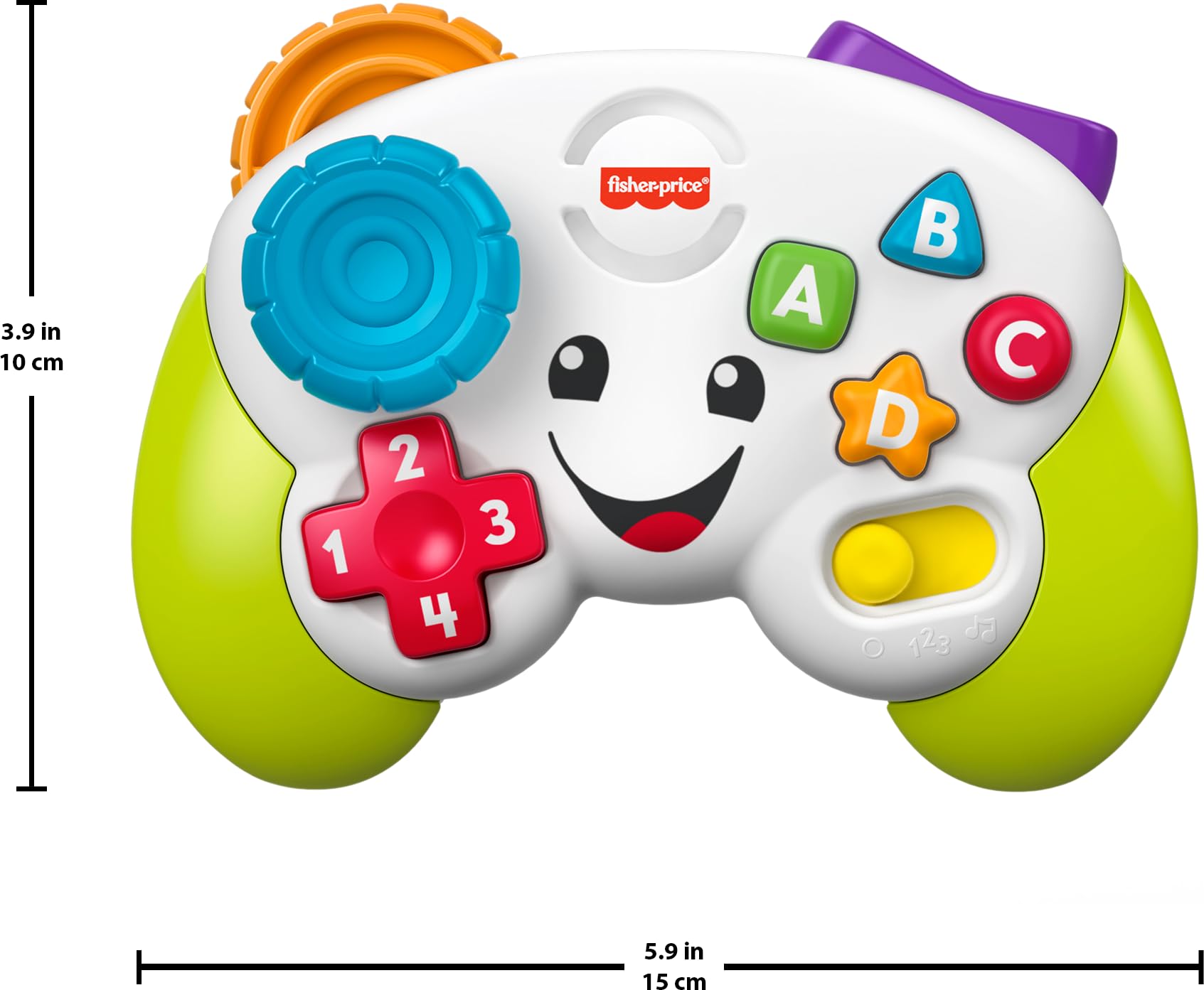 Fisher-Price Laugh & Learn Baby Electronic Toy, Game & Learn Controller Pretend Video Game with Lights and Music for Ages 6 Months+
