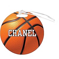 Basketball Chanel Customizable 4 Inch Reinforced Plastic Luggage Bag Tag Add Any Number or Any Team Name