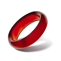 WHITESTONE JEWELRY CO. Strawberry Rhubarb Red Carnelian Stone Band Ring, Stackable, Size 3.25 - 15