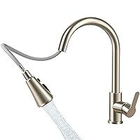 Kitchen Faucet with Pull Down Sprayer VMASSTONE Single Level Stainless Steel Kitchen Sink Faucet with 3-Spray Mode Single Handle High Arc Modern Faucet for Kitchen, RV, Bar (Brushed Nickel)