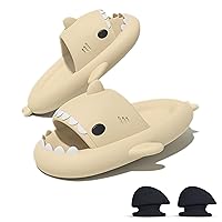Shark Slides with Extra Dorsal Fin Unisex Slippers - Cloud Indoor Outdoor Cushioned Thick Sole Slide for Men and Women | Anti-Slip Open Toe Cute Casual Beach Summer Gift for Him/Her