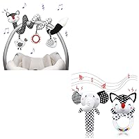 XIXILAND Baby Rattles 0-6 Months Black and White High Contrast Baby Toys 0-6 Months & Car Seat Toys Stroller Toys, Newborn Toys Infant Toys 0-3 Months for 0 3 6 9 12 Months Girls Boys