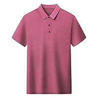 Men's Cool Moisture-Wicking Performance Polo Shirt Classic Fit Solid Short Sleeve Stretch Casual Golf Top