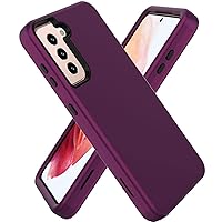 zhouye Shockproof Case for Samsung Galaxy S22/S22 Plus/S22 Ultra, Military Grade Drop Slim Leather Cover Hard Back Silicone Bumper Anti-Scratch Protection Phone Case,Purple,s22 6.1''