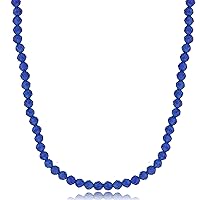 DECADENCE Sterling Silver Rhodium 2mm Rondelle Dyed Sapphire Beaded 48