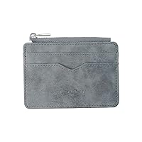 Mens Wallet Leather Frosted Multi-Card Package Men Leather Wallet Holder Card Holder Fabric Card 9 (Grey, One Size)