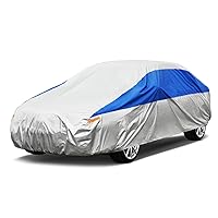 Car Cover Waterproof All Weather for Automobiles, Outdoor Full Car Cover Snowproof Windproof UV Protection, Universal Fit for Sedan. (Fit Sedan Length 186-193 inch, Silver)