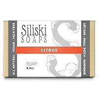 Simple Skincare by Siliski Soap, Hard, Gentle, Bath Soap, All Natural, Vegan and Palm Free - Citrus, 4.5 Oz
