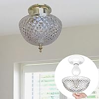 Evelots Clip On Shade for Ceiling Light Bulb or Lamp-2 Pack-Antique-Diamond Cut-Acrylic