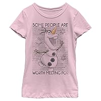 Disney Frozen Worth The Melt Girl's Solid Crew Tee