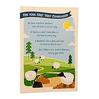 Multicolor Religious Paper Paper First Communion Greeting Card (Comes with envelope-1 Card). For your First Holy Communion Lambs