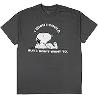 Peanuts Men's Snoopy I Wish I Could But I Don't Want to. Relaxing T-Shirt