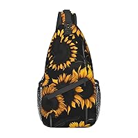 NEZIH Sling Bag For Women Men:Sunset Wine Glass Crossbody Sling Backpack - Shoulder Bag Chest Bag For Travel