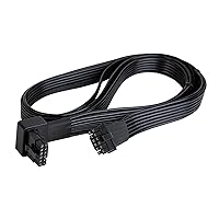 SilverStone Technology PP14-90 12+4 pin (PSU) to 12+4 pin (GPU) Low-profie 90° Angled 12VHPWR PCIe Gen5 Cable, SST-PP14-90