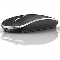 Rechargeable Bluetooth Mouse, Black, 450mAh Battery, 3 DPI Levels, Skin-Friendly, 10-Minute Power Saving