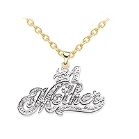 RYLOS Necklaces For Women Gold Necklaces for Women & Men Yellow Gold Plated Silver or Sterling Silver Personalized #1 Nameplate Necklace Special Order, Made to Order With 18 inch chain. Necklace