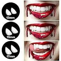 3 Pairs Vampire Teeth Fangs with Adhesive, Halloween Party Fangs Werewolf Cosplay, Vampire Dentures Props Horror Party for Kids/Adults Favors