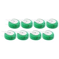 High Performance Backup Battery, 1.2V 80Mah Horizontal Ni-MH Battery, 8 Pieces Rechargeable Button Cell Battery with Solder Pins, Electric Toys Lawn Lamp