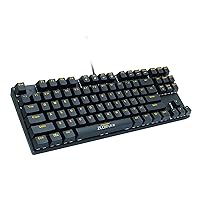Game Mechanical Keyboard LED Backlit Anti-ghosting Blue/Red/Black Switch Wired Gaming Keyboard Russian/English for Laptop (Axis Body : Black Switch, Color : ZY 87 no Light US)
