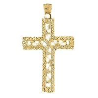 Silver Roped Cross Pendant | 14K Yellow Gold-plated 925 Silver Roped Cross Pendant