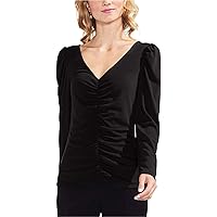 Vince Camuto Womens Shoulder Cinched Pullover Blouse