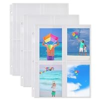 Dunwell Photo Sleeve Inserts - 3-Ring Binder Refills, Crystal Clear Photo Pockets, Holds 3.5x5, Photo Album Refillable Page Inserts (10)