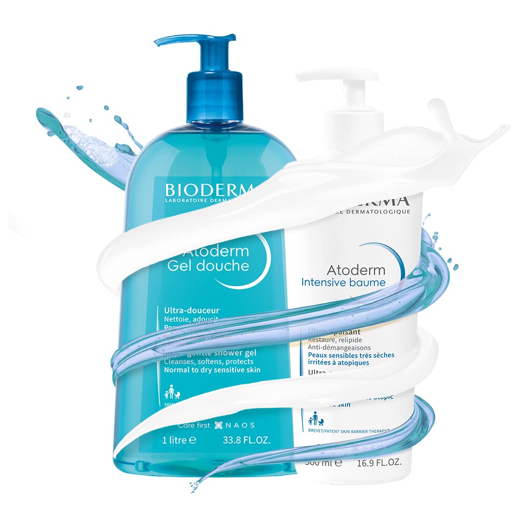 Bioderma - Atoderm - Hydrating Shower Gel - Moisturizing Face and Body Cleanser - Body Wash for Normal to Dry Sensitive Skin