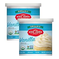 Organic Buttercream Frosting, Perfect for Icing and Decorating, Vegan-Friendly: Vanilla (Pack of 2)