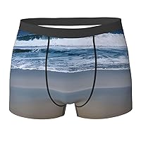NEZIH Serene Coastal Print Mens Boxer Briefs Funny Novelty Underwear Hilarious Gifts for Comfy Breathable