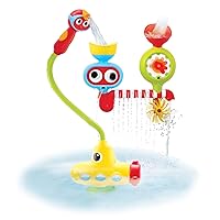 Kids Bath Toy - (Ages 2-6 Years) Mold Free Submarine Spray Station - Attaches to Wall and Battery Operated Water Pump Shower for Baby Bathtime Play - Generates Magical Effects