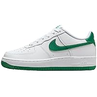 Nike Air Force 1 Big Kids' Shoes (FV5948-103, White/White/Malachite) Size 6.5