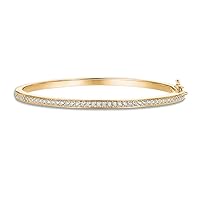 PAVOI 14K Gold Plated Cubic Zirconia Bangle Classic Tennis Bracelet | Gold Bracelets for Women