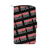 Fuck You Love You Fashion Long Wallet for Men Women Coin Pouch Credit Card Holder Purses & ID Window