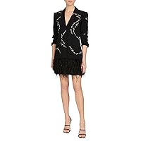 Cinq à Sept Women's Feather and Script Emb Joel Dress